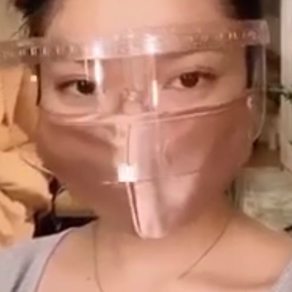 Blush Pink Colored Charmeuse Silk Face Mask - Picture 1 of 3